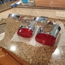 1957 Pontiac Tail Light Assemblies Pair Nos Housings. Lenses Lamp