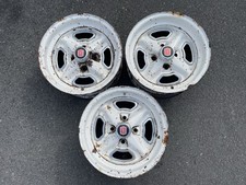 3 Rare Oldsmobile 13x6 Cutlass Rally Rallye Wheels With Caps-925- Barn Find