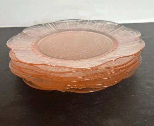 8 Macbeth Evans American Sweetheart Pink Depression Glass Salad Plates STUNNING