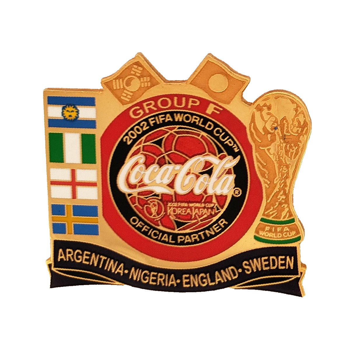 Vintage 2002 FIFA World Cup Group F Coca-Cola Lapel Pin Argentina