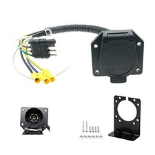 4 Flat to 7 Way RV Trailer Light Plug Wire Harness Converter Adapter for Car