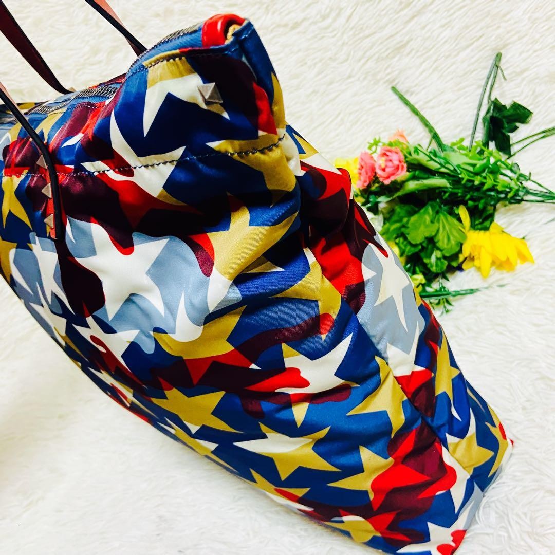 Valentino Garavani Tote Bag Large Star Camouflage Leather Nylon Made in Italy J thumbnail 11