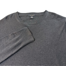 Banana Republic Luxury Blend Sweater Mens L Large Gray Silk Cotton Cashmere