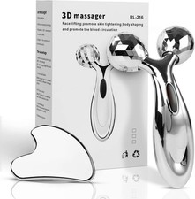 Cooling Stainless Steel Gua Sha with ABS Face Roller for Ultimate Relaxation