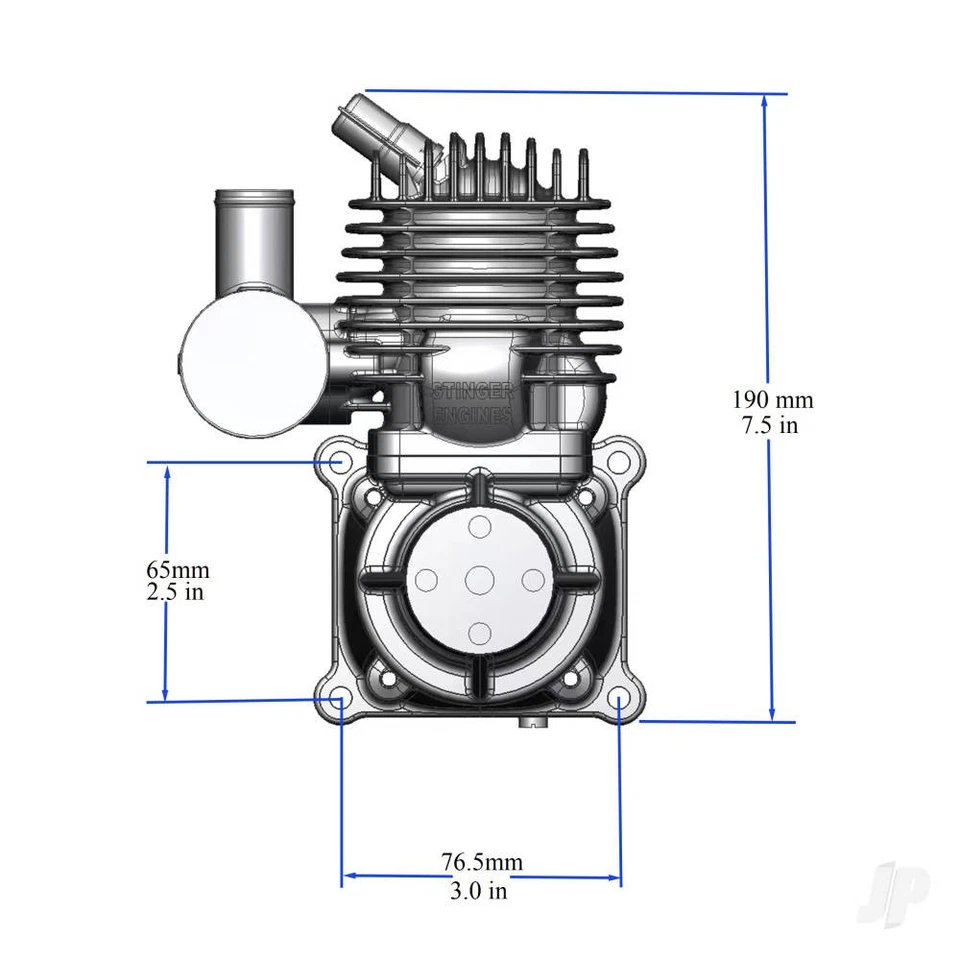 RCGF / Stinger Engines 63cc Petrol 2-Stroke Single Cylinder Side Exhaust Engine - Image 4 of 4