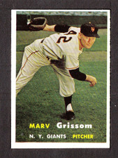 1957 Topps #216 Marv Grissom New York Giants nrmt Set Break