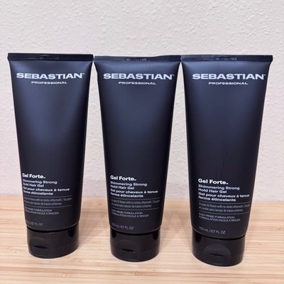 Sebastian Gel Forte Strong Hold Gel   Set of 3   6.8 oz each   new fresh