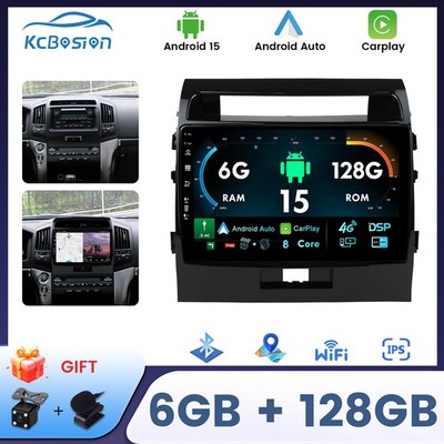 10'' Für Toyota Land Cruiser 200 2007-2015 Android 15 Autoradio 128GB CarPlay GPS