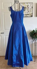 Vtg Scott McClintock Gown Blue Glitter Sparkle Formal Evening Dress Size 8