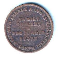 Australia Token.  Thrale & Cross  - 1/2d.. North Melbourne (Vic).. VG-F - SCARCE