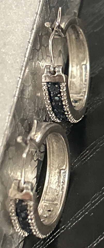 Pendientes de zafiro Kay Jewelers JWBR 925 de plata de ley blanco azul creado en laboratorio Foto 3 de 4