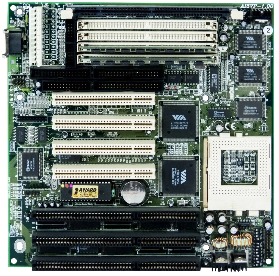 Mainboard TMC AI5VP-1.00 Socket 7 SIMM DIMM PCI ISA - Image 2 of 2