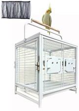Elegant Strong Iron Travel Vet Bird Parrot Carrier Cage With Handle Stand Perch