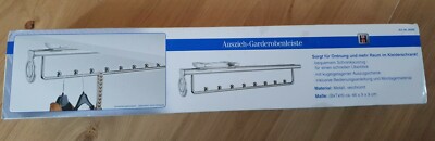 Garderobe Chrom Ausziehbare Garderobe Kleiderb/ügel Kleiderstange Handtuch Garderoben Kleiderstange Raguso 40cm Heavy Duty Garderobe Kleiderstange