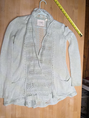 Anthropologie Angel of the North Knitted MINT Sweater Cardigan Long SIZE S(PRE-) - Picture 2 of 14