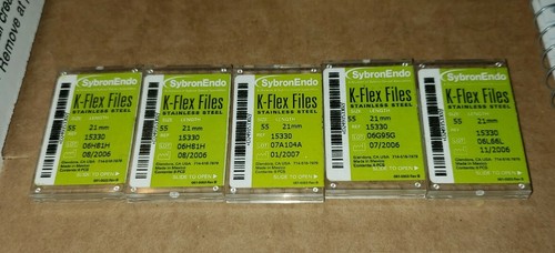 FIVE packs 6 SybronEndo K-Flex Files Size #55 21mm for practice NEW BUT EXPIRED
