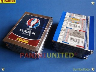 Panini★EURO 2016 EM 16★ 50x Tüte/packet/bustine/pochette blaue Rückseite sealed