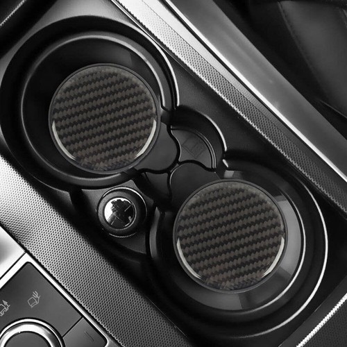 2pcs Carbon Fiber Car Cup Holder Pad Water Cup Slot Mat Non-Slip Accessories - Picture 9 of 15