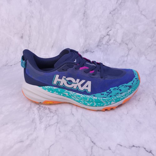 Hoka One One Womens Speedgoat 6 Trail Running Shoes 8 Blue Hiking Cushioned LKNW