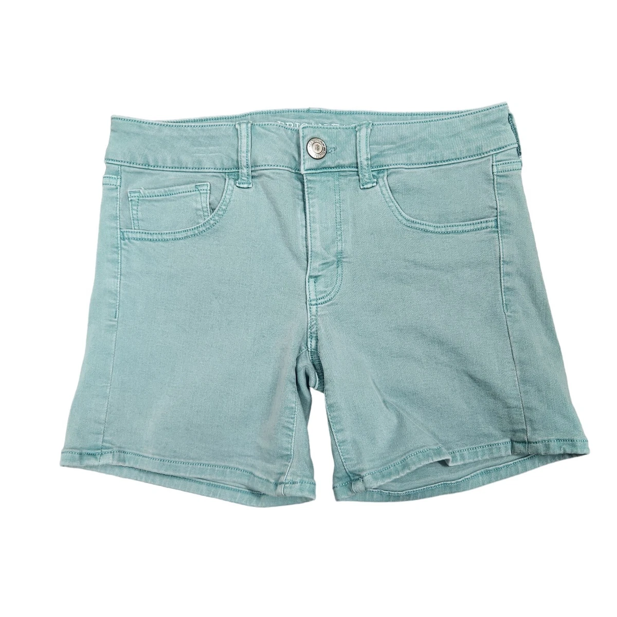 Green jean hotsell shorts