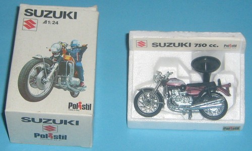 VINTAGE MOTO SUZUKI 1:24 POLISTIL GT 51 POLITOYS NEW IN BOX 70'S TOY