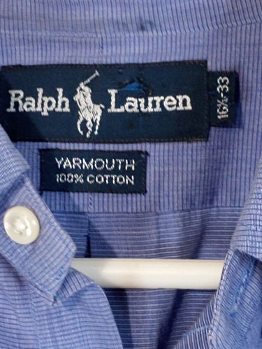 Ralph Lauren Yarmouth Men's Size Medium 16 1/2 33  Button Down Shirt  Blue  - Bild 3 von 4
