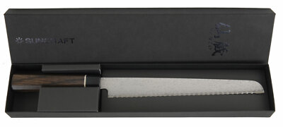 Damastmesser Suncraft Senzo BLACK-Brotmesser-22cm Klinge - 67 Lagen - Japan