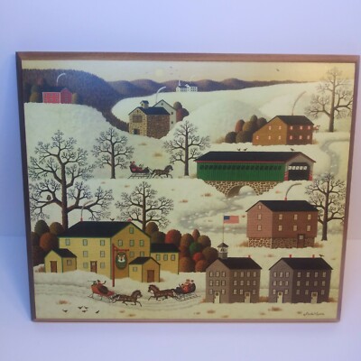Charles Wysocki Art Print On Wood Pass The Fox Creek Inn Horse Folk Art Plaque