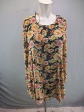 FOREVER 21 Size M Womens Multicolor Floral Round Neck Long Sleeve Dress 893