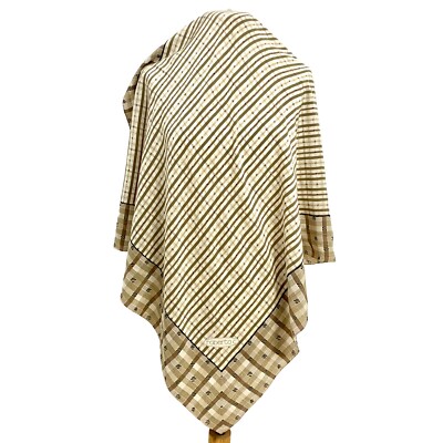 ROBERTO CHECK BEIGE SQUARE silk scarf  34 in #A37