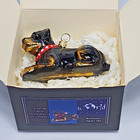 Joy World Rottweiler Dog Glass Ornament Poland Blown Christmas Zkp1789