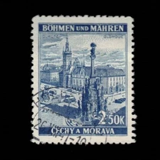 Bohemia and Moravia, Scott 34, Town Square Olomouc, 1939, used, 107894