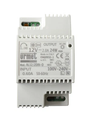 URMET AL12/2DIN - Alimentation régulée 12 Vcc 2A pour système de verrouillage - Photo 1/4