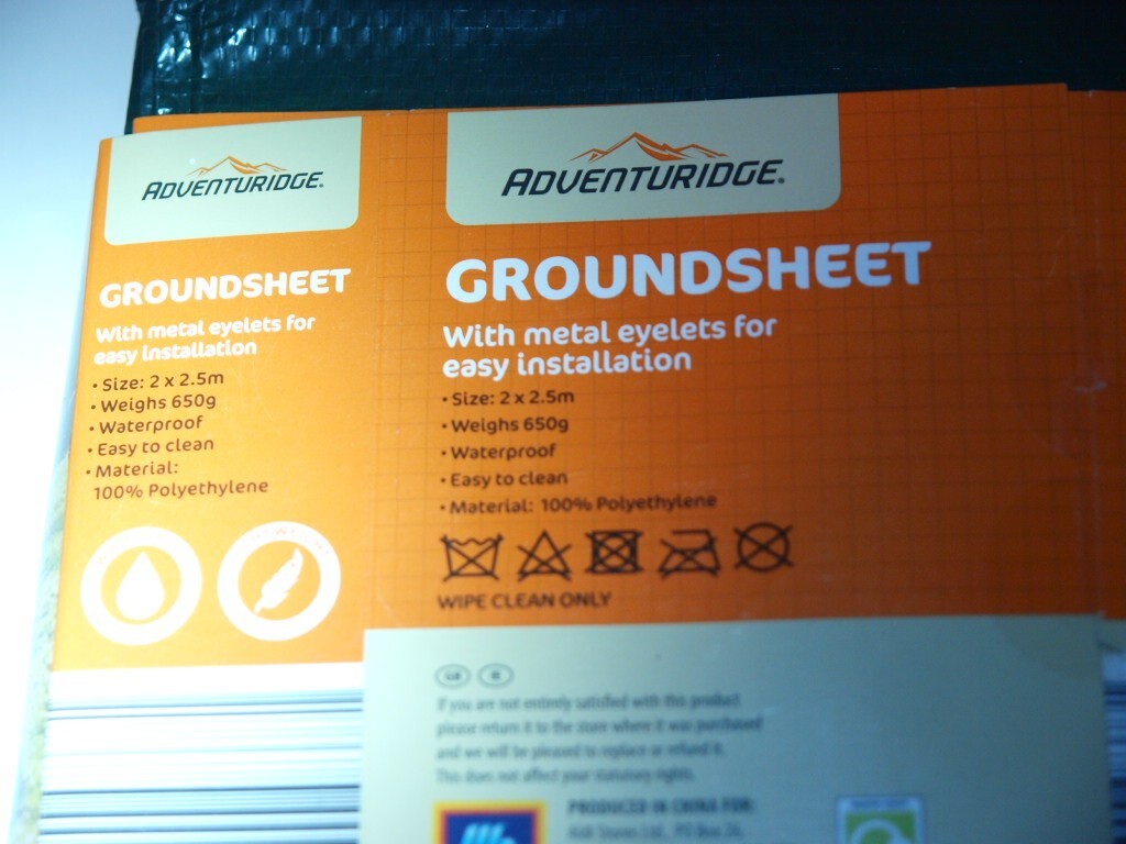 Camping Hiking Ground sheet Bivvy Basher Basha metal eyelets ALDI