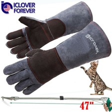 47" Reptile Snake Tongs  Snake Handling Scratch Bite Proof Protective Gloves