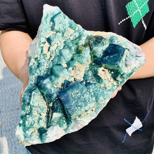 7,7 Pfund natürlicher grüner FLUORIT Quarz Kristall Cluster Mineral Probe - Bild 4 von 13