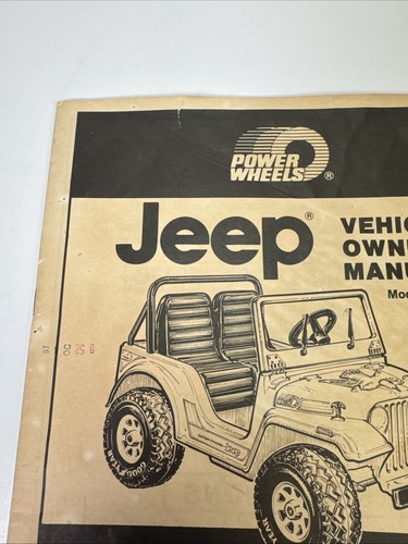 Vintage Power Wheels Jeep Owners Parts Manual 1987 PP982 - Picture 5 of 14