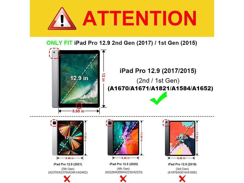 Keyboard Case with Mouse For iPad Pro 12.9 inch 2015 2017 2nd 1st Generation - Image 2 of 4