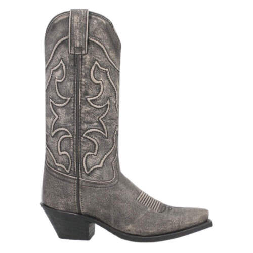 52175 Laredo Mujer Reva Punta Corta Bota de Vaquero - Lijado Negro NUEVO - Imagen 2 de 12