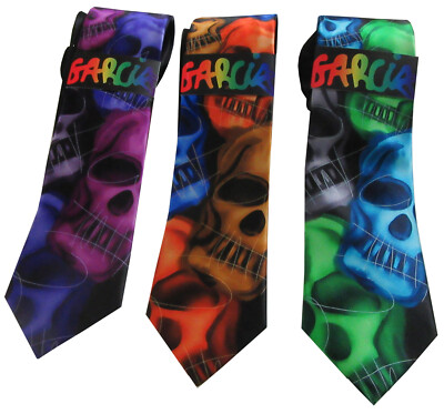Jerry Garcia Collection 62 Plague Entity Skull Neck Tie Halloween New
