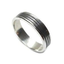 Handmade Sterling Silver Ring Unisex Band 6mm Wide Genuine Solid Stamped 925