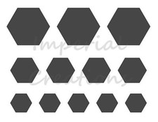 HEXAGON Shape 3 Different Sizes 8.5 x 11 Stencil Plastic Sheet NEW S10