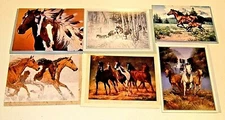 Lot of 6 Horse & Wolf Theme Friendship Greeting Cards & Envelopes - NEW (X)