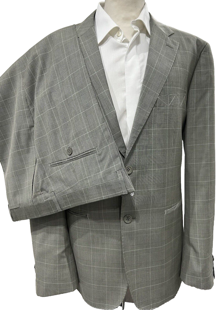 ABITO UOMO PRINCIPE DI GALLES GRIGIO FRESCO LANA 150 S 46 48 50 52