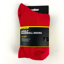 Easton Baseball Socks Red Size 9 - 12 Teens Adults Moisture Wick Fitted Heel