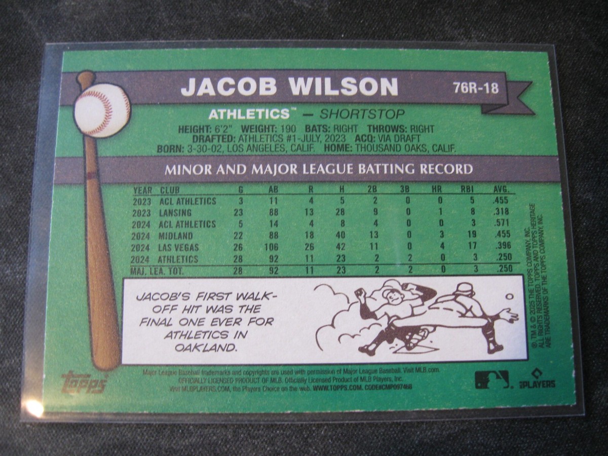 JACOB WILSON 2025 Topps Heritage '76 Redefined #76R18