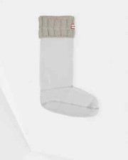 Hunter L55804 Womens Grey Original Tall Cable Knit Cuff Welly Boot Socks Size XL