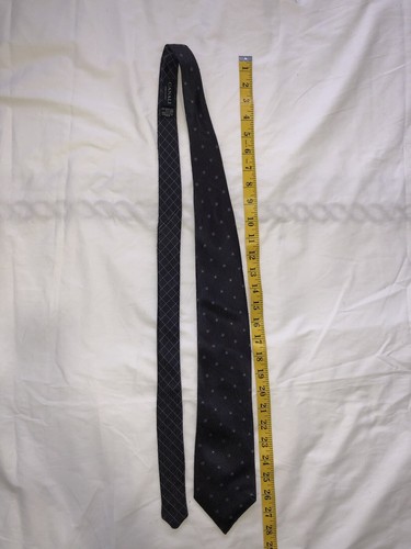 Canali Men’s Tie Made In Italy Reversible / Dark Purple With 2 Designs - Picture 14 of 16