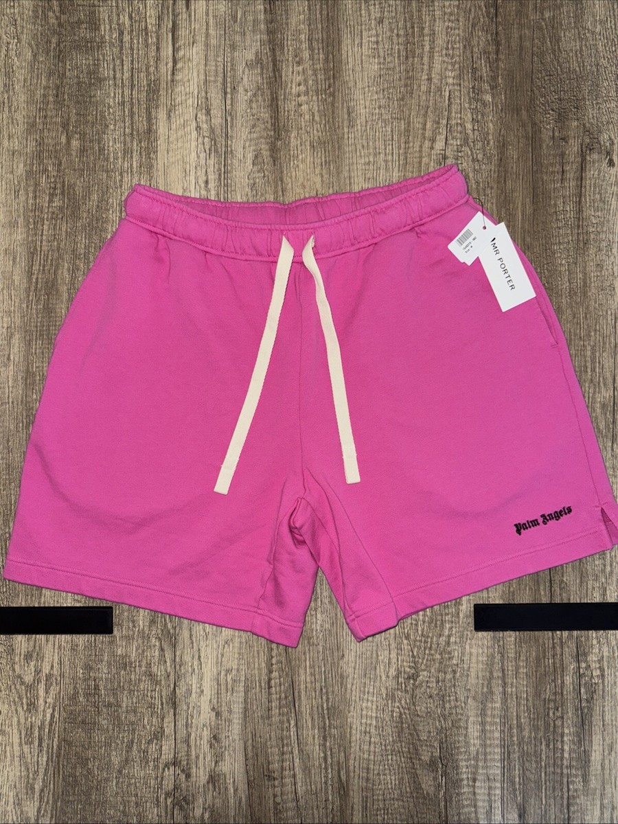 Palm Angels Men embroidered-logo track shorts Pink Size