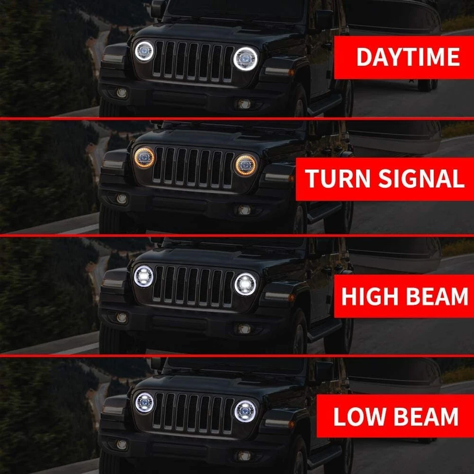 Светодиодная круглая кристально прозрачная переделанная фара Halo H6014 H6015 H6017 H6024 7 дюймов - Изображение 2 из 4